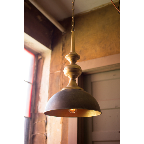 Metal Pendant Light with Antique Gold  Set of two 
