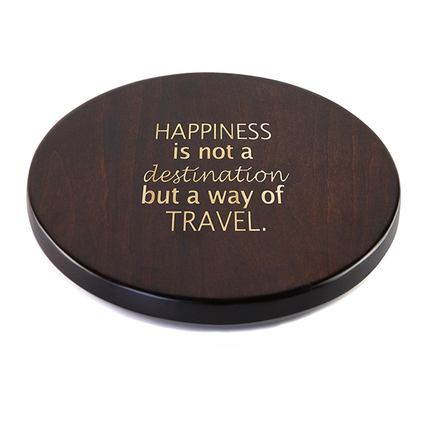 Personalized Tobacco Brown Maple Trivet with Keyhole Back