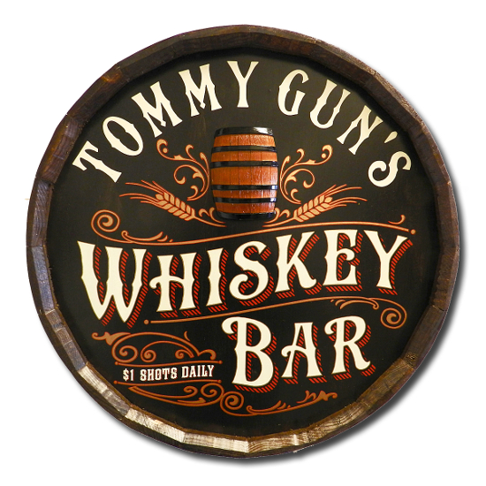 Personalized Whiskey Bar Quarter Barrel Sign