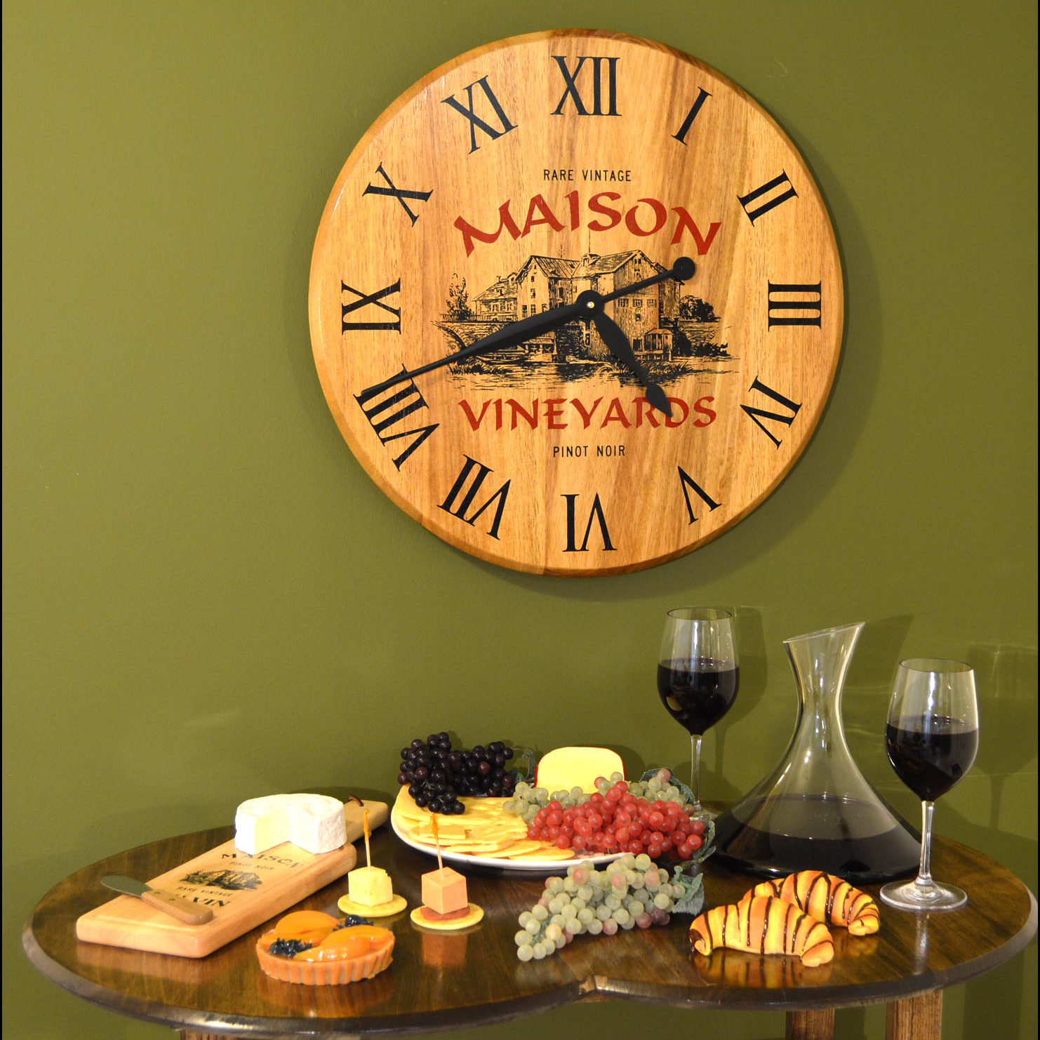 Personalized Wine Barrel Head Clock