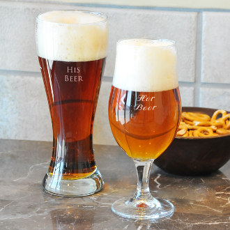 Personalized His & Hers Pilsner Set