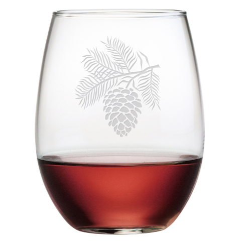 Pine Cone Stemless Wine Glasses (set of 4)