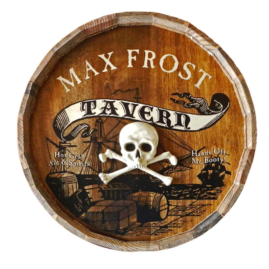 Pirate Tavern Personalized Quarter Barrel Sign