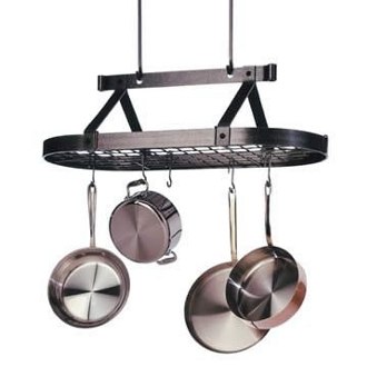 3 Foot Oval Pot Rack with Grid