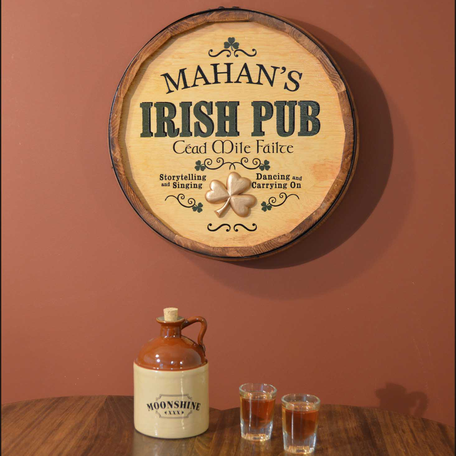 Personalized Irish Pub Quarter Barrel Sign