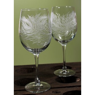Peacock Large Wine Glasses (set of 4)