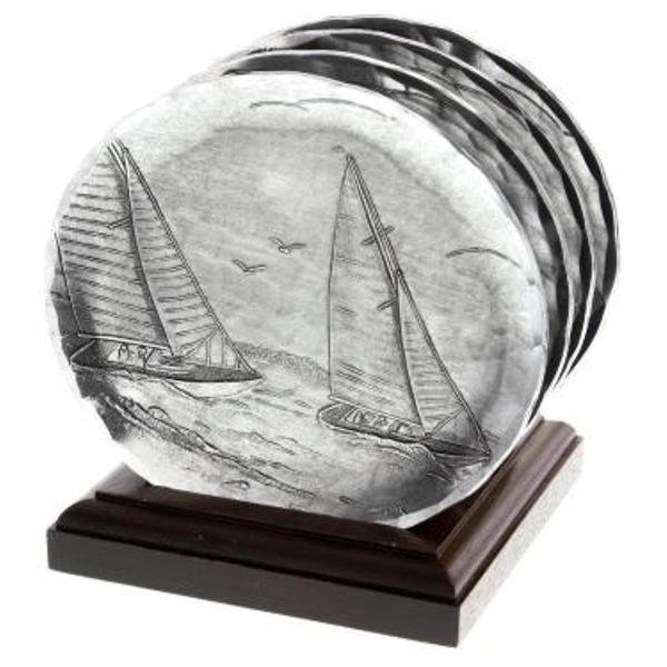 Sailboat Coaster Caddy Set