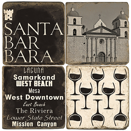 Santa Barbara Marble Beverage Coasters