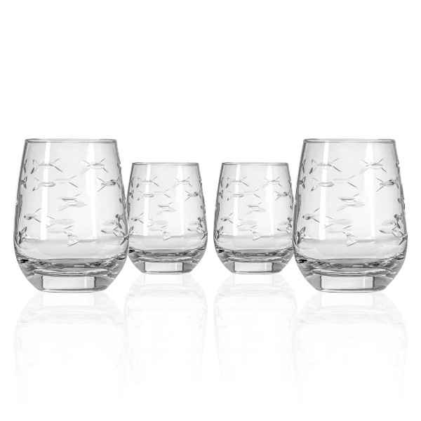 School of Fish Red Wine Tumblers (set of 4) 15 OZ