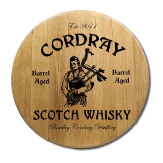 Scotch Whiskey Barrel Head Sign