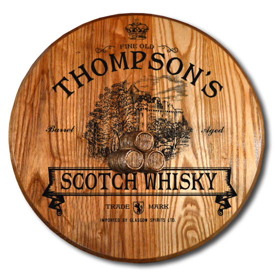 Personalized Scottish Castle Barrel Head Sign