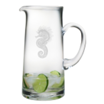 Seahorse Etched Tankard Pitcher