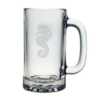 Seahorse Etched Sports Beer Mug Set