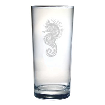 Seahorse Etched Hi-Ball Glass Set