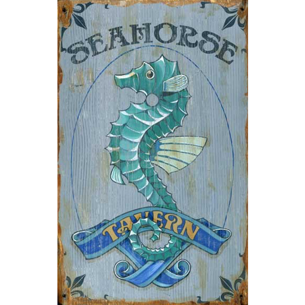 Personalized Vintage Seahorse Tavern Sign