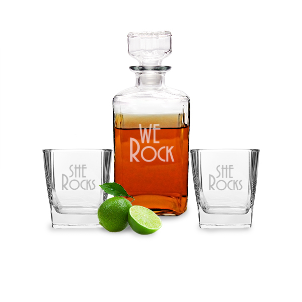 She Rocks Decanter & Glass Set