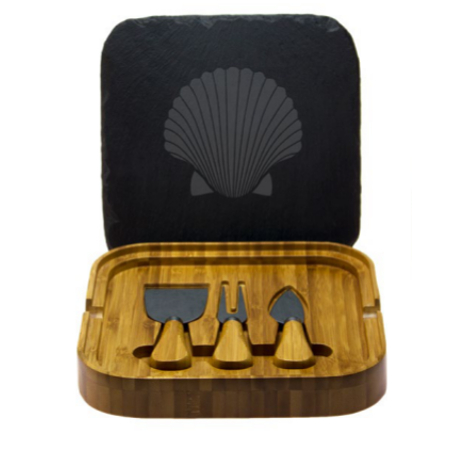 Fan Shell Square Cheese Set with Tools
