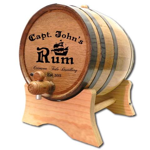 Personalized Ship's Captain Oak Aging Barrel