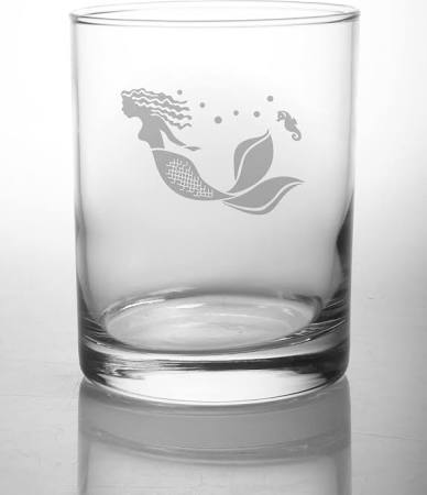 Mermaid Double Old Fashioned Glass (set of 4)