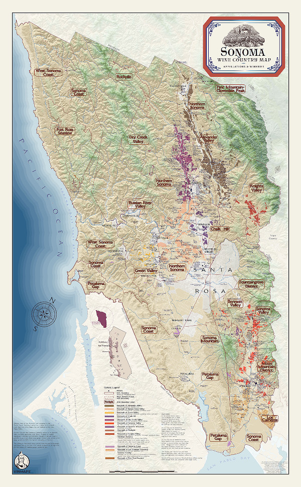 Sonoma County Wine Country Map – Appellations & Wineries