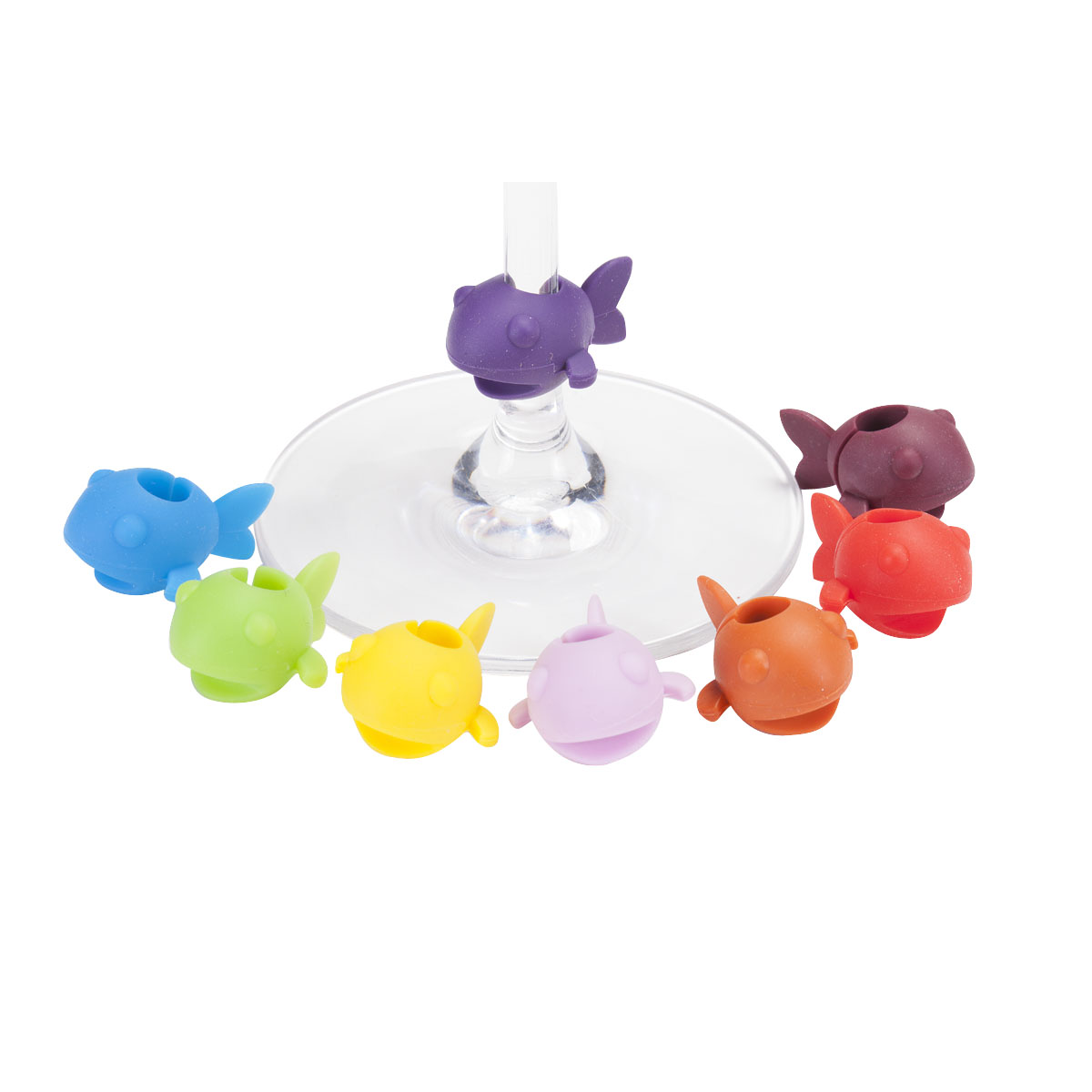 Stem Swimmers Beverage Markers for Stemmed Glasses