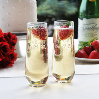 Stemless Champagne Toasting Flutes (set of 2)