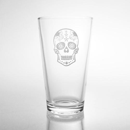 Sugar Skull Pint Glasses (set of 4)