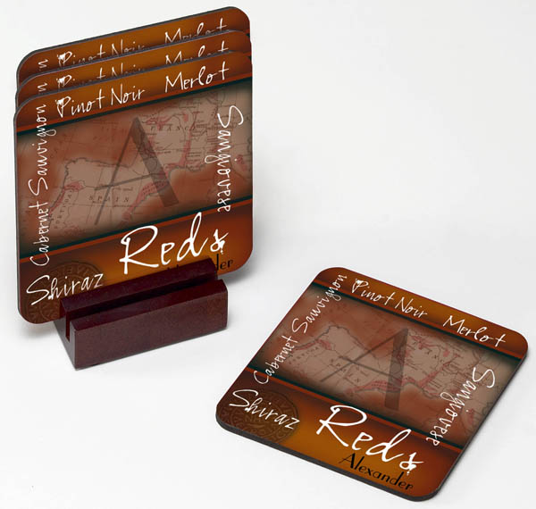 Red or White Wine Personalized Wine Coasters