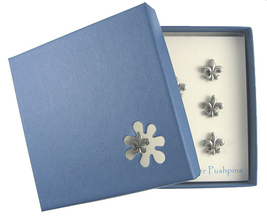 Fleur de Lis Pewter Pushpins