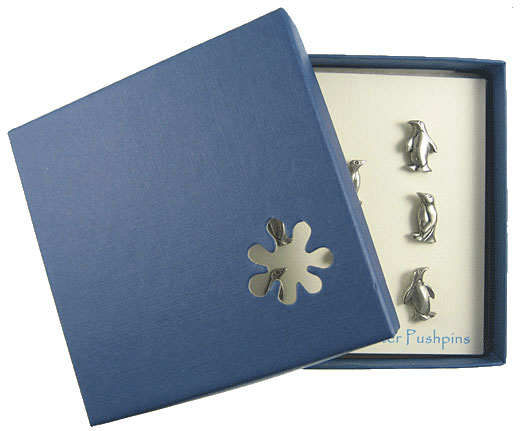 Penguin Pewter Pushpins