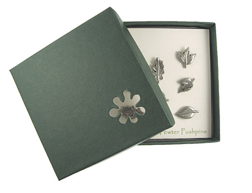 Leaf Pewter Pushpins
