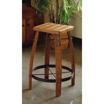 24 Inch Stave Stool with Wood Top