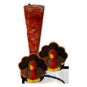 Thanksgiving Turkeys Plush Stemware Coasters (Set of 2)