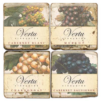 Personalized Vineyard Marble Coasters (set of 4)