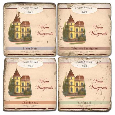 Chateau Personalized Marble Coasters