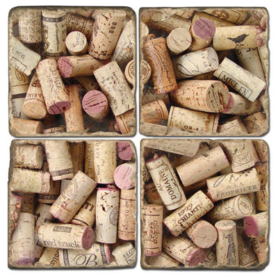Wine Corks Marble Coasters
