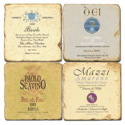 Italian Wine Labels II Coasters