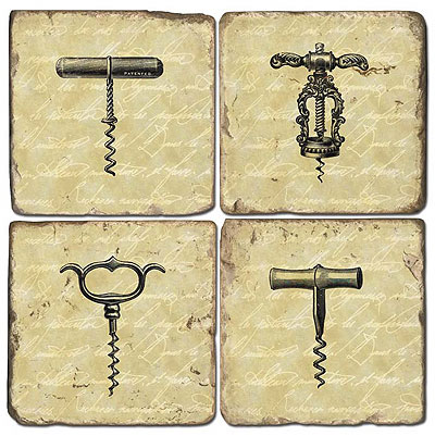 Corkscrews Marble Coasters