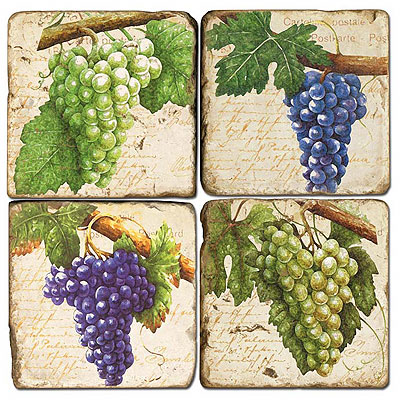 Grapes Italian Marble Coasters