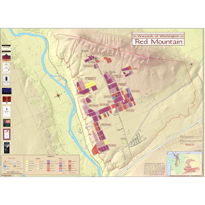 Vineyards of Washington: Red Mountain Wine Map