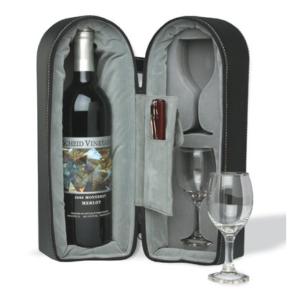 Add Your Company Logo to the Wine Travel Case with Glasses