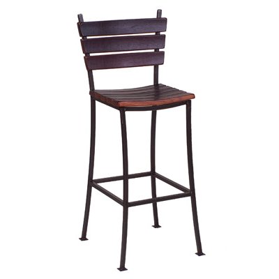 Stave Back Bar Stool Chair Unique Wine, Wrought Iron Bar Stools With Backs