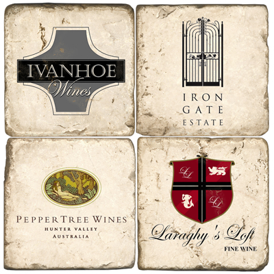Australia Wine Marble Drink Coasters