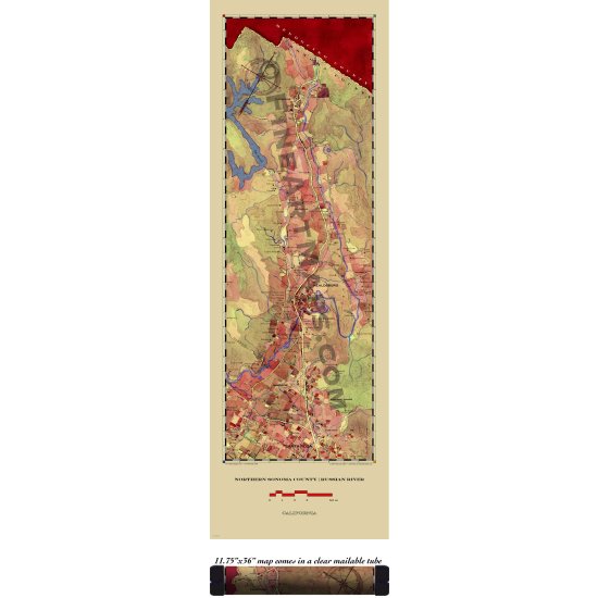 N. Sonoma Valley Russian River Wine Country Map