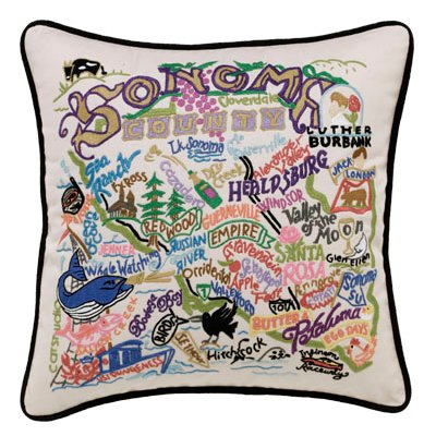 Sonoma County Embroidered Pillow