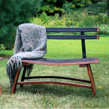 Cuddle Stave Bench with Barrel Staves Backrest