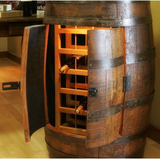 Wine Barrel Wine Rack Cabinet on Casters