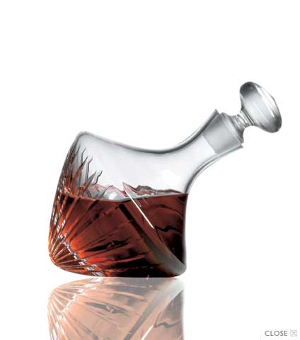 Beveled Orbital Crystal Decanter