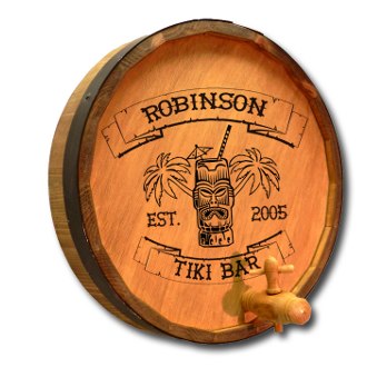 Tiki Bar Quarter Barrel Sign
