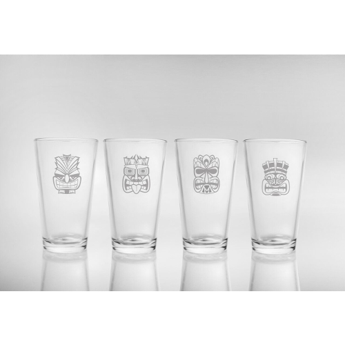 Tiki Pint Glasses (set of 4)
